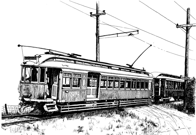 Sketch of the Estacada trolley