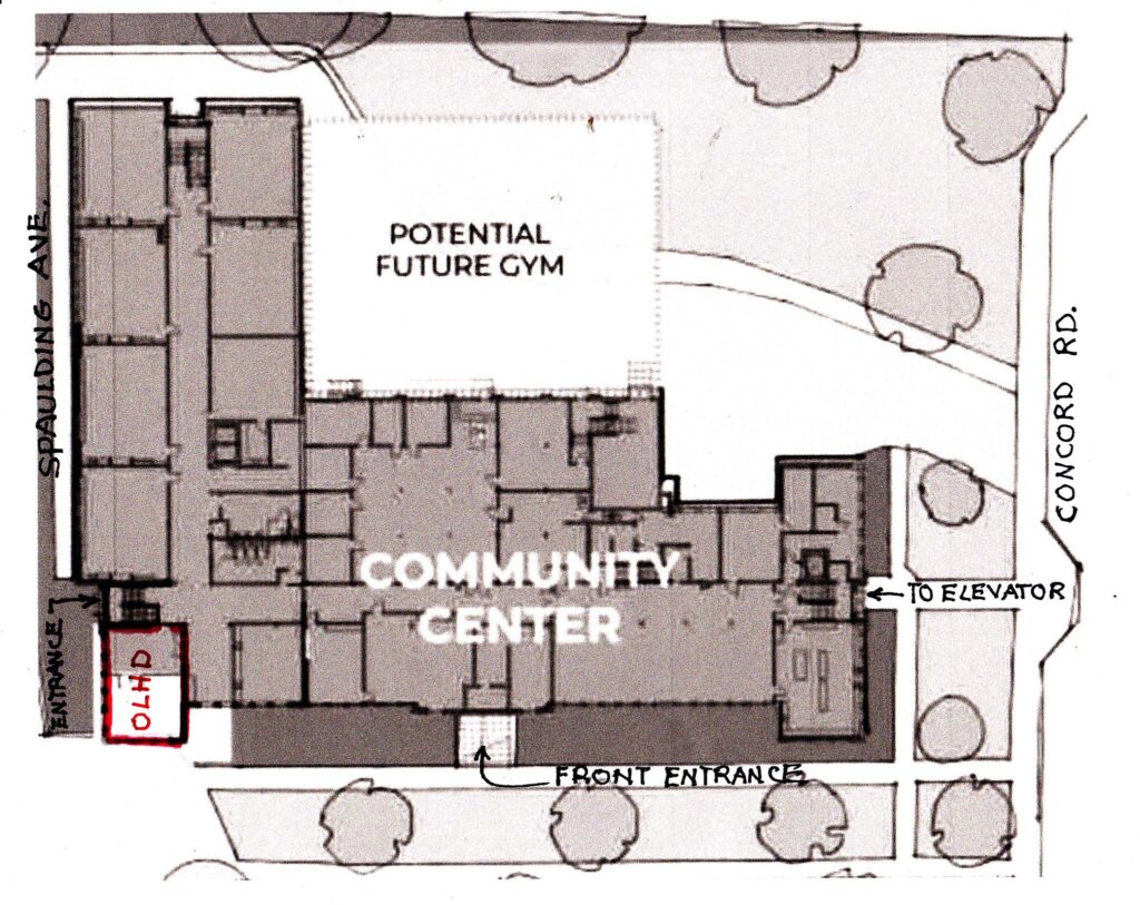 Floor plan of the Concord School in Oak Grove, Oregon